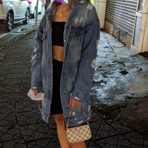 Fashion Nova Oversized Jean Jacket - Picture 1 of 5